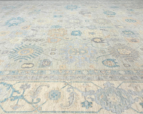 12x18 Zeigler Gray Afghan Hand Knotted Wool Area Rug
